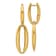 14K Yellow Gold Oval Dangle Hinged Hoop Earrings