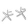Rhodium Over Sterling Silver Polished Starfish Post Earrings