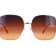 Gucci Gold Tone with White Arm Detail / Brown Lens Sunglasses