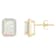 7x5mm Emerald Cut Created Opal And Created White Sapphire 10k Yellow
Gold Halo Stud Earrings