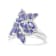 Rhodium Over Sterling Silver Marquise Tanzanite and White Zircon Ring 6.03ctw