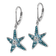 Rhodium Over Sterling Silver Polished Crystal Starfish Leverback Earrings