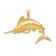 14k Yellow Gold Textured Marlin Pendant