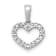 Rhodium Over 10k White Gold Diamond Heart Pendant