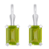 6x4mm Emerald Cut Peridot Rhodium Over 10k White Gold Drop Earrings