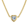 14K Yellow Gold Over Sterling Silver Lab Created White Sapphire Heart
Curb Chain Necklace 1.2ctw