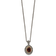 Sterling Silver Antiqued with 14K Accent Garnet Oval Necklace