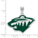Rhodium Over Sterling Silver NHL LogoArt Minnesota Wild Large Enamel Pendant