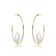 Freshwater Pearl Pear Shape Hoop Earrings In 14K Gold Over Sterling Silver