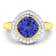 Cushion Cut Violet Tanzanite and White Diamond 14K Yellow Gold Halo Ring
2.23 ctw