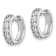 Rhodium Over 14K White Gold Lab Grown Diamond Milgrain Hinged Hoop Earrings