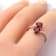 Red Lab Created Ruby and Moissanite Rhodium Over Sterling Silver Bypass Ring