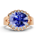 14K Rose Gold Tanzanite and Diamond Ring 2.89 ctw