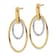14k Two-tone Gold Polished Diamond-Cut Dangle Earrings