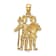 14k Yellow Gold 3D Textured Large Gemini Zodiac pendant