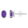 6x4mm Oval Amethyst 14k White Gold Stud Earrings