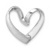 Rhodium Over 14k White Gold Polished Reversible Heart Chain Slide Pendant