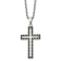 Black Cubic Zirconia Stainless Steel Men's Cross Pendant With Chain