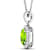 1.05ctw 14K White Gold Oval Peridot and White Diamond Pendant with 18
inch Cable Chain