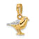 14k Two-tone Gold Diamond-Cut 3D Bird Pendant