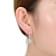 CZ Leverback Drop Earrings In Rhodium Over Brass