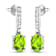 1.26ctw 14K White Gold Oval Green Peridot and White Diamond Halo Earrings