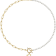 14K Gold Over Brass Initial Pearl Simulant Link Chain Necklace Letter G