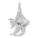 Rhodium Over Sterling Silver Polished Enameled Angel Fish Pendant