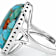 Turquoise And Spiny Oyster Shell Ring In Sterling Silver
