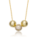 CZ Pave Bead Pendant Necklace In 14K Gold Over Brass