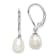Rhodium Over Sterling Silver 7-8mm White Freshwater Cultured Pearl
Leverback Earrings