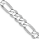 14K White Gold 7.5mm Flat Figaro Chain Necklace