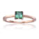 Square Green Tourmaline 14K Rose Gold Over Sterling Silver Solitaire
Ring, 0.50ct
