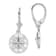 Rhodium Over Sterling Silver Polished Mini Compass Leverback Earrings