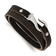 Black and Brown Leather and Stainless Steel Wrap Bracelet