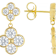 Moissanite Clover Drop Earrings In 14K Gold Over Sterling Silver