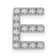 Rhodium Over 14K White Gold Diamond Letter E Initial Charm