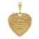 14k Yellow Gold Textured Reversible 25th Anniversary Heart Pendant