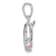 Rhodium Over Sterling Silver Polished and Antiqued Pink Cubic Zirconia
Dolphin Pendant