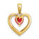 14k Yellow Gold Ruby and Diamond Heart Pendant