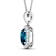 1.10ctw 14K White Gold Blue London Blue Topaz and White Diamond Pendant
with 18 inch Cable Chain