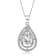 Pear Shape CZ Outline Pendant Necklace In Sterling Silver