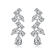 Rhodium Plated over Sterling Silver with Clear Cubic Zirconia Drop Earrings