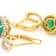 Emerald And Zircon Drop Earrings In 18K Gold Over Sterling Silver
