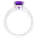 10x8mm Oval Amethyst Rhodium Over Sterling Silver Ring