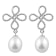 7½-8mm White Cultured Freshwater Pearl Rhodium Over Sterling Silver Earrings