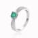 Green Emerald with White Sapphire Accents Sterling Silver Tapered
Shoulder Ring, 1.26 ctw