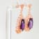Amethyst and CZ 6.95 Ctw Pear 18K Rose Gold Over Sterling Silver Center
Design Earrings Jewelry