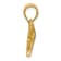 14K Yellow Gold Satin Diamond-cut Horse Pendant