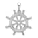 Rhodium Over Sterling Silver Polished Cut-out 3D Ships Wheel Pendant